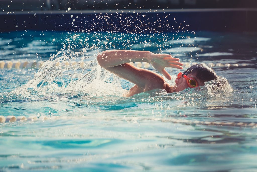 kid swimming